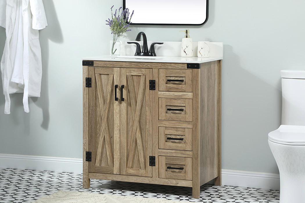 Elegant Bathroom Vanity - Natural Wood (VF90232NT-BS)