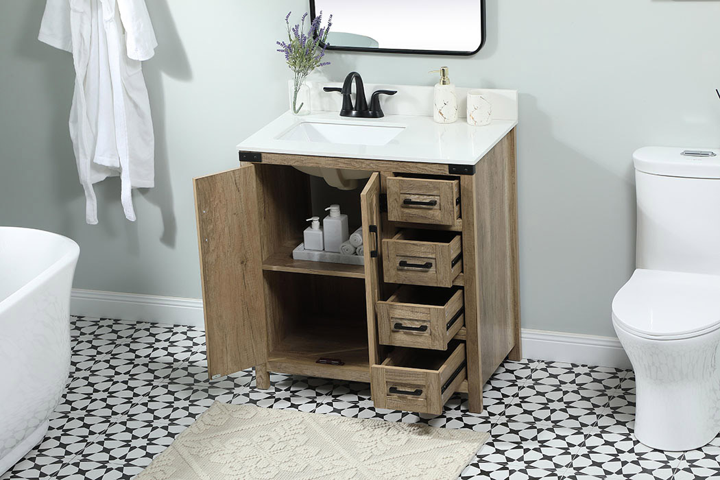 Elegant Bathroom Vanity - Natural Wood (VF90232NT-BS)