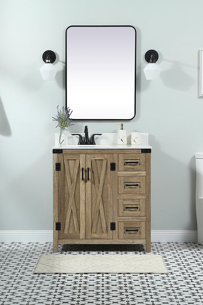 Elegant Bathroom Vanity - Natural Wood (VF90232NT-BS)