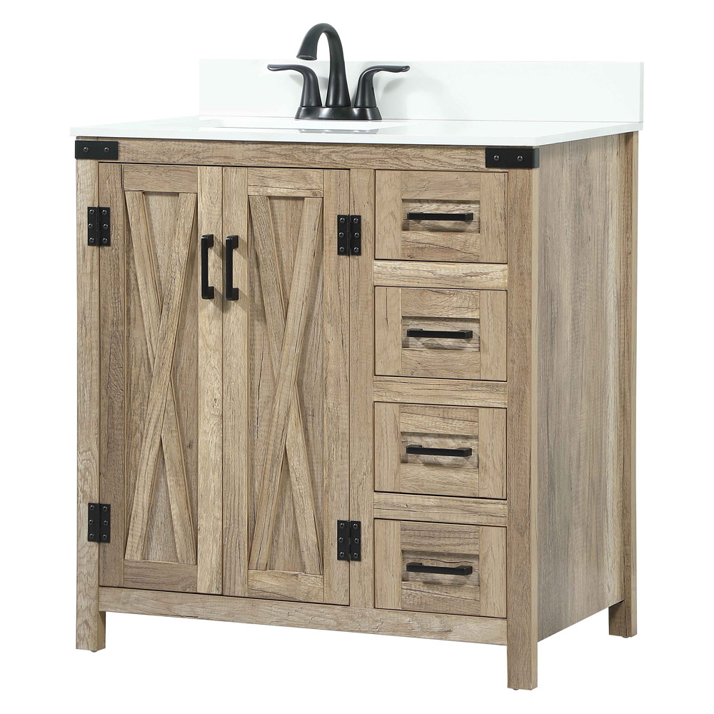 Elegant Bathroom Vanity - Natural Wood (VF90232NT-BS)