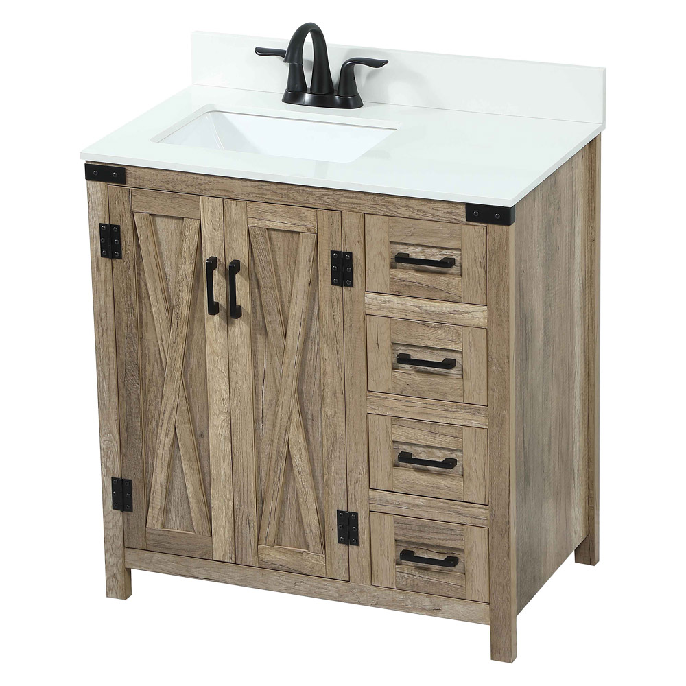 Elegant Bathroom Vanity - Natural Wood (VF90232NT-BS)