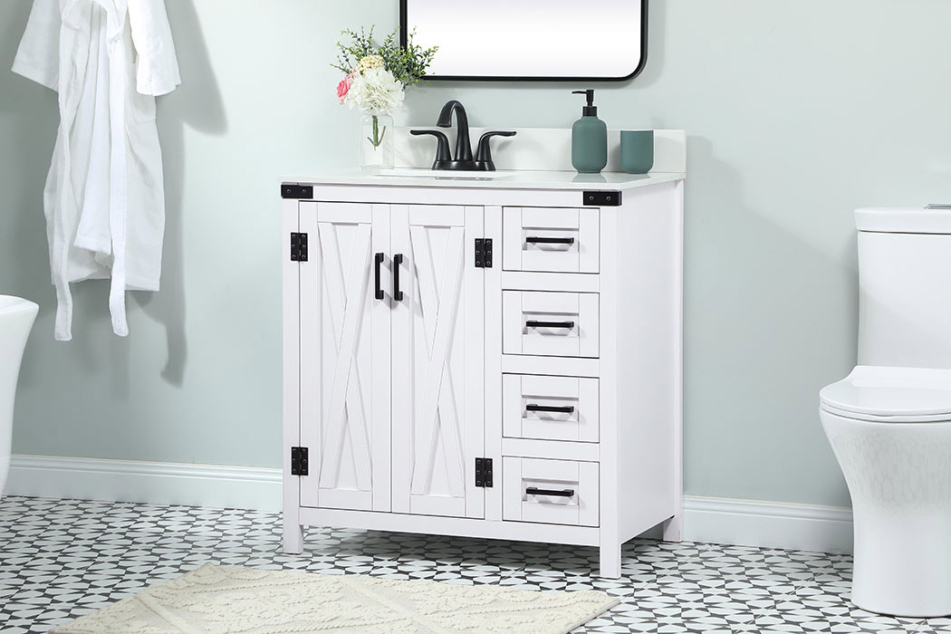 Elegant Bathroom Vanity - White (VF90232WH-BS)