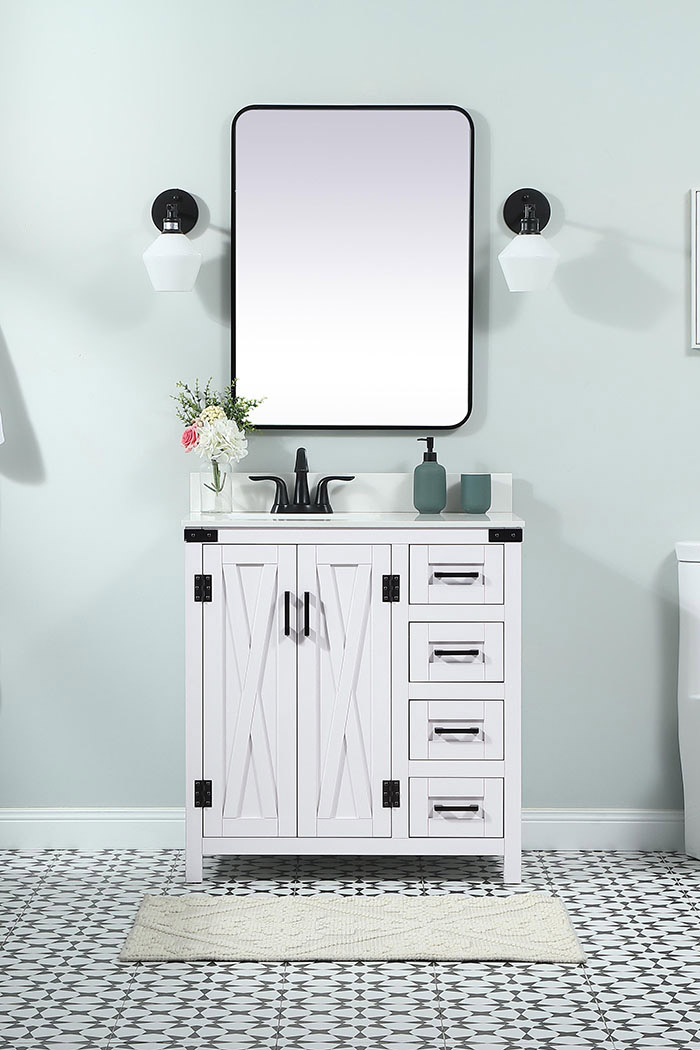 Elegant Bathroom Vanity - White (VF90232WH-BS)