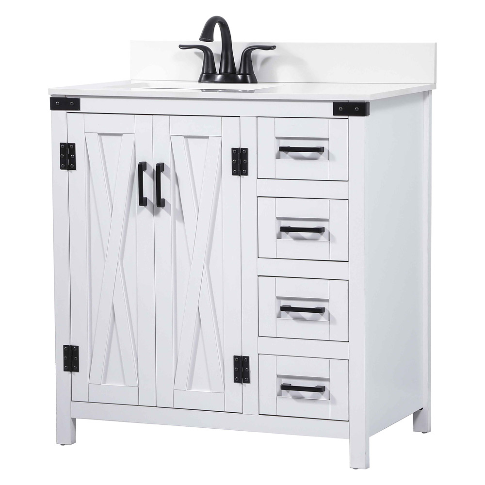 Elegant Bathroom Vanity - White (VF90232WH-BS)