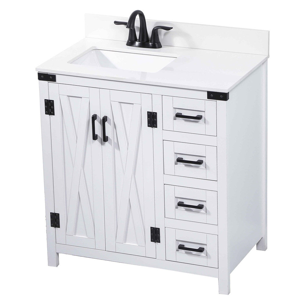 Elegant Bathroom Vanity - White (VF90232WH-BS)