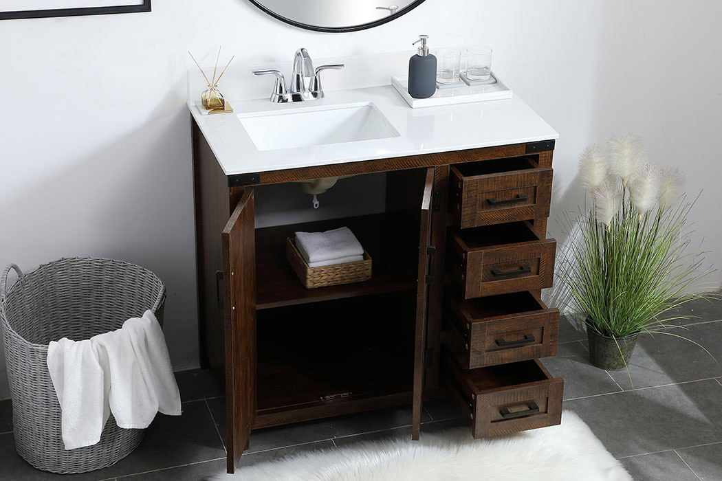 Elegant Bathroom Vanity - Espresso (VF90236EX-BS)