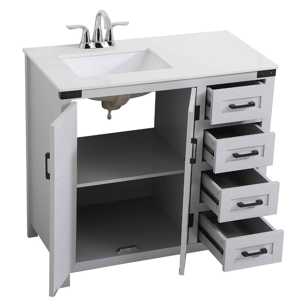 Elegant Bathroom Vanity - Gray (VF90236GR)