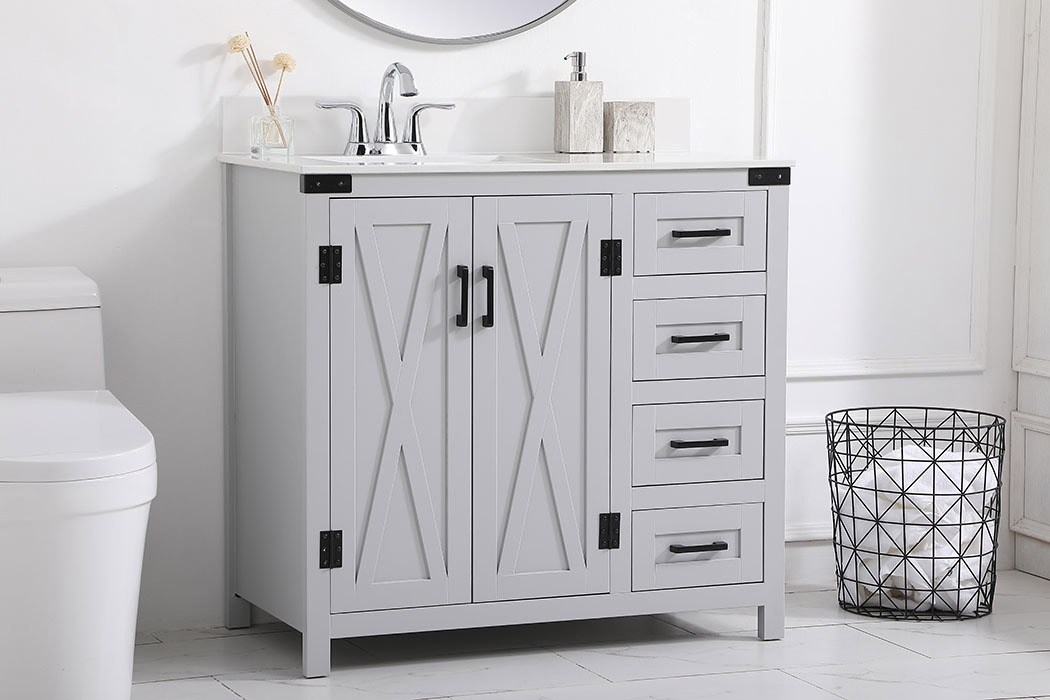 Elegant Bathroom Vanity - Gray (VF90236GR-BS)