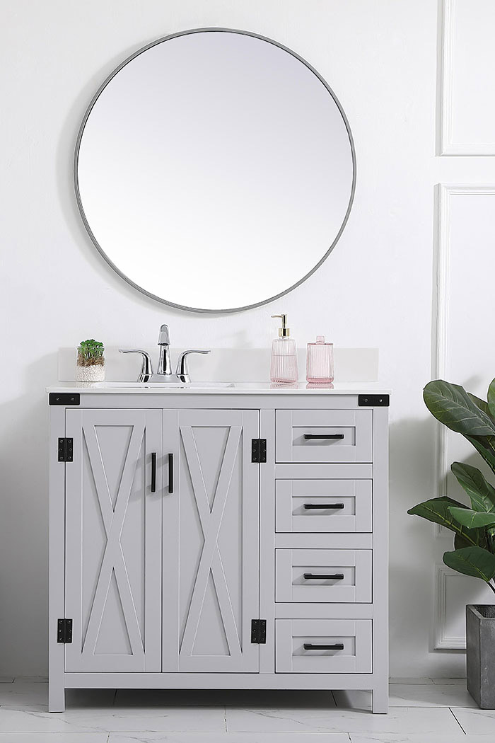 Elegant Bathroom Vanity - Gray (VF90236GR-BS)