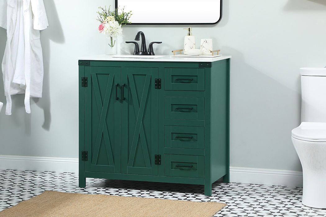 Elegant Bathroom Vanity - Green (VF90236MGN)