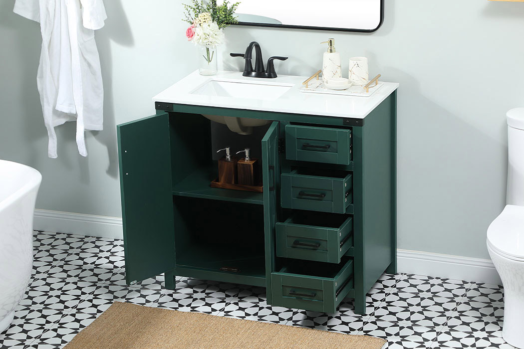 Elegant Bathroom Vanity - Green (VF90236MGN)