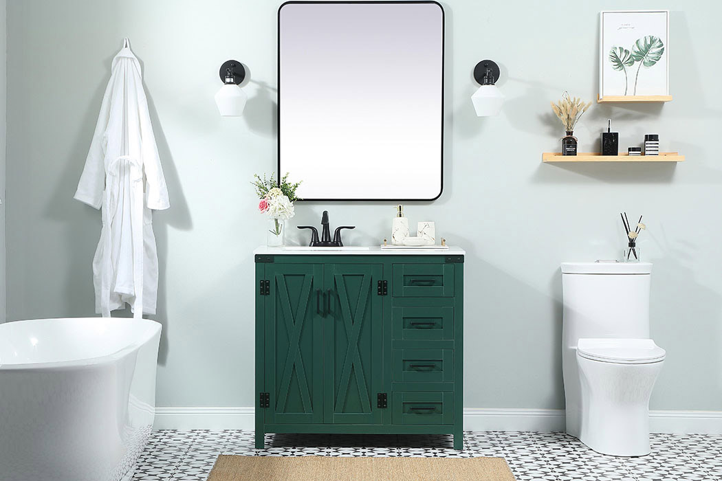 Elegant Bathroom Vanity - Green (VF90236MGN)