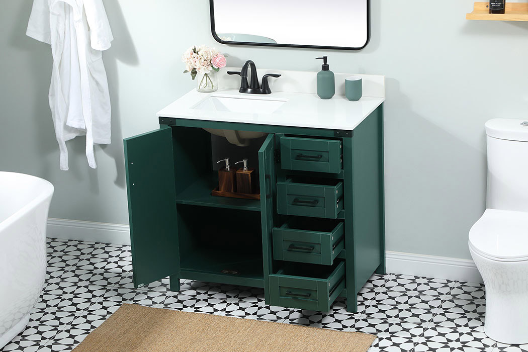 Elegant Bathroom Vanity - Green (VF90236MGN-BS)