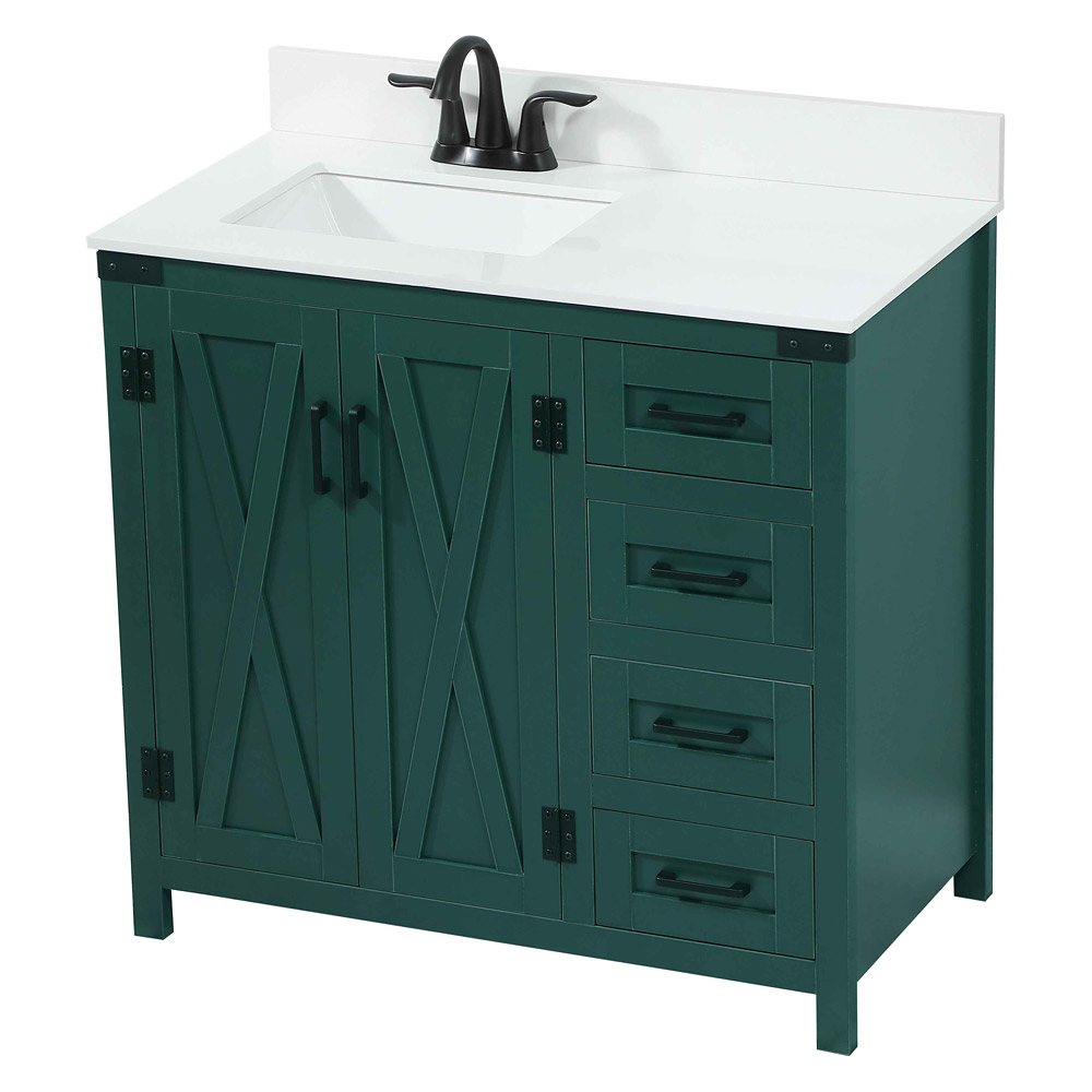 Elegant Bathroom Vanity - Green (VF90236MGN-BS)