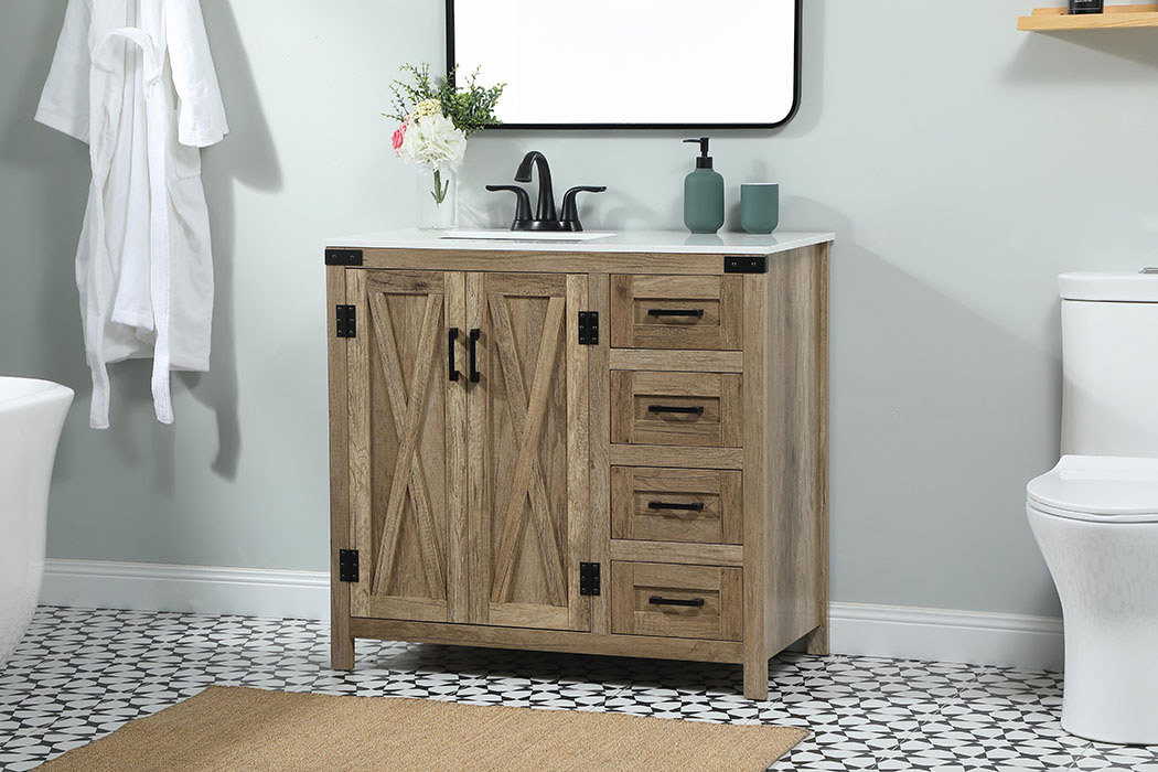 Elegant Bathroom Vanity - Natural Wood (VF90236NT)