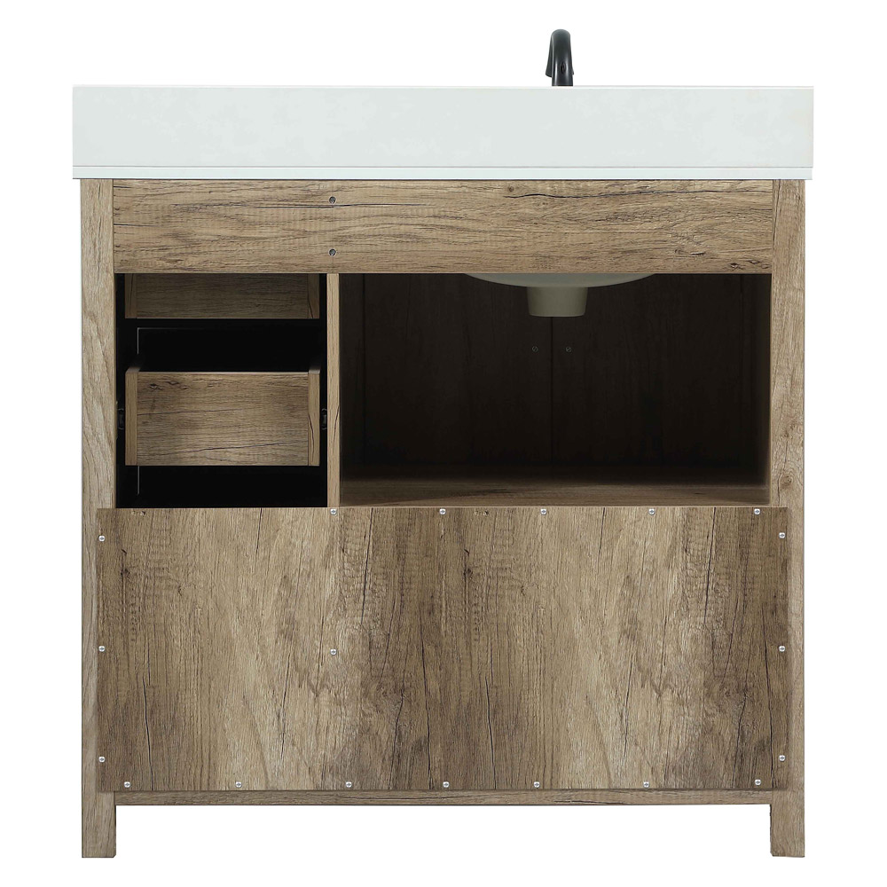 Elegant Bathroom Vanity - Natural Wood (VF90236NT-BS)