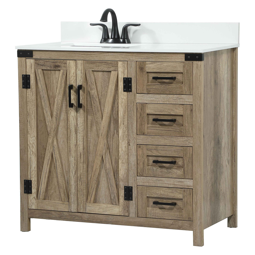 Elegant Bathroom Vanity - Natural Wood (VF90236NT-BS)