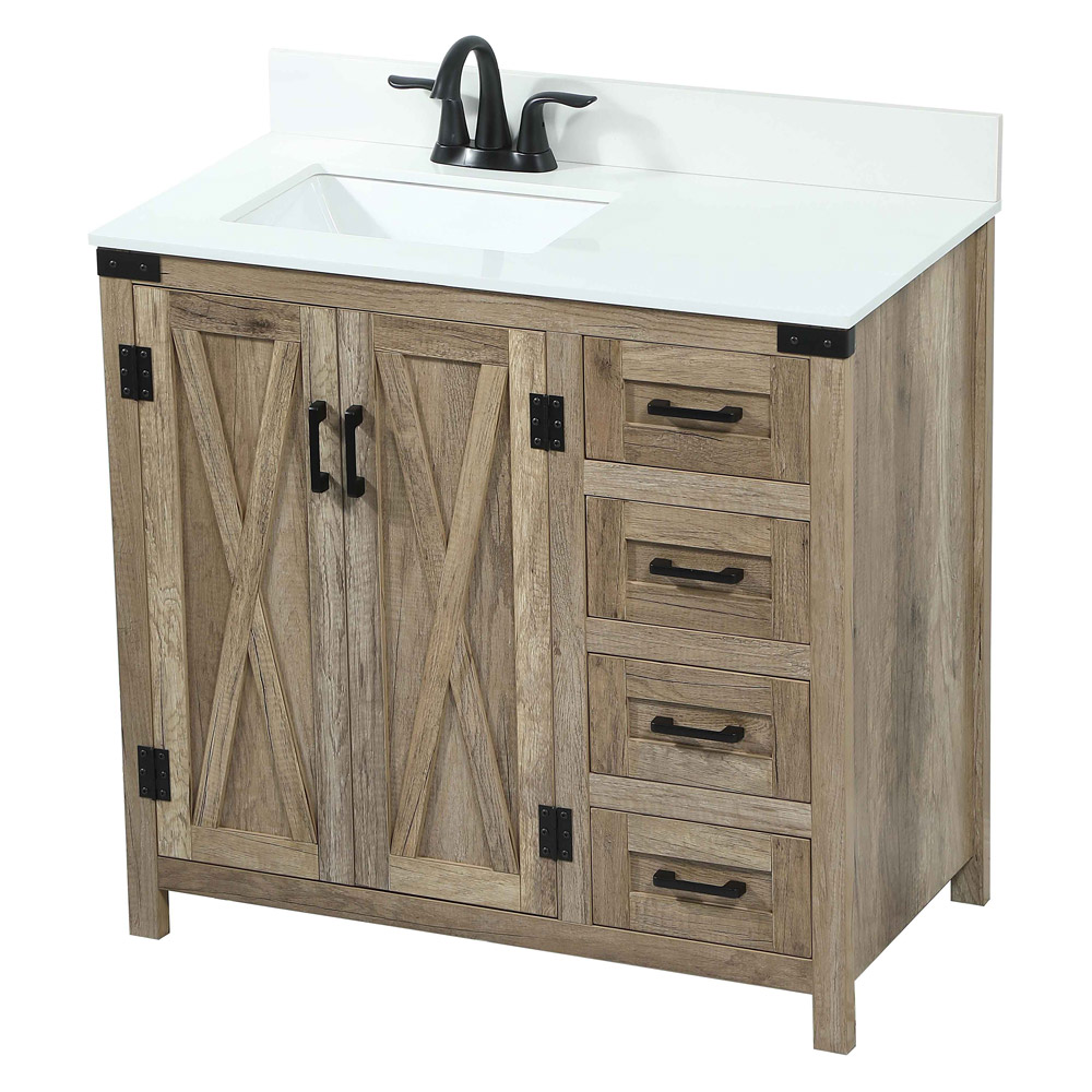 Elegant Bathroom Vanity - Natural Wood (VF90236NT-BS)