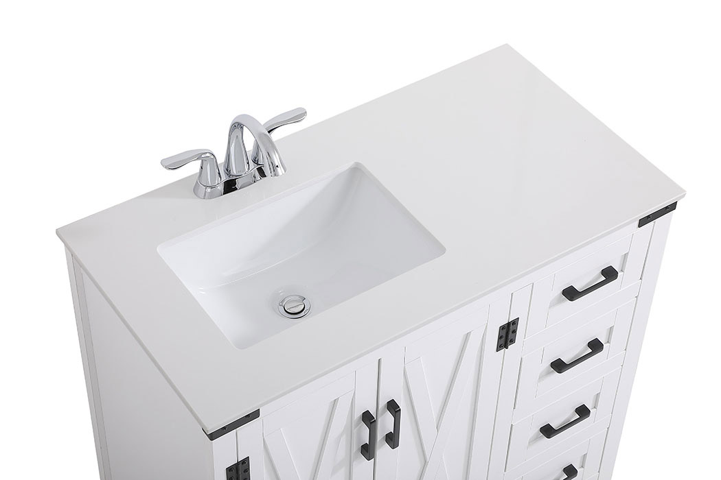 Elegant Bathroom Vanity - White (VF90236WH)