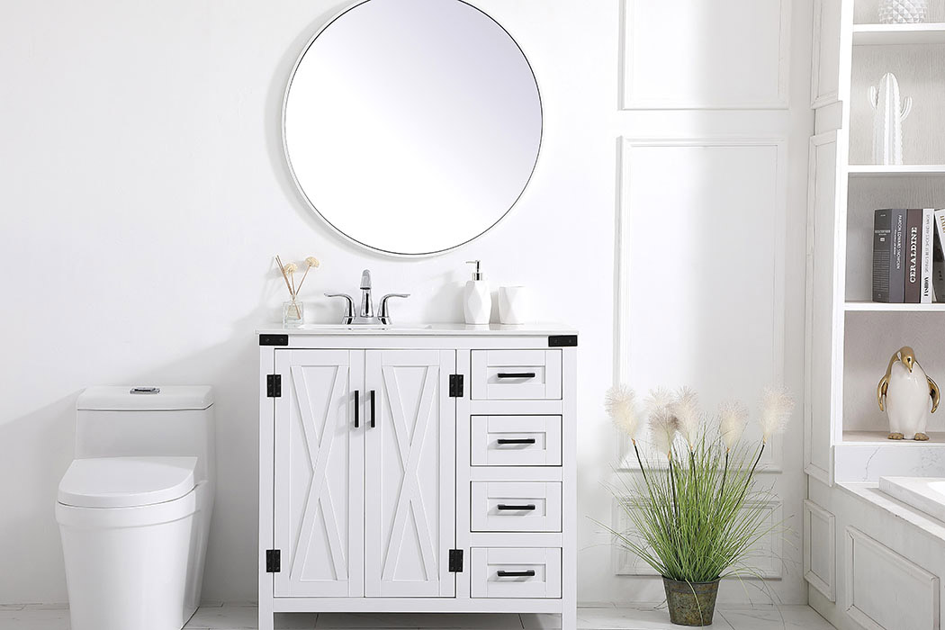 Elegant Bathroom Vanity - White (VF90236WH)