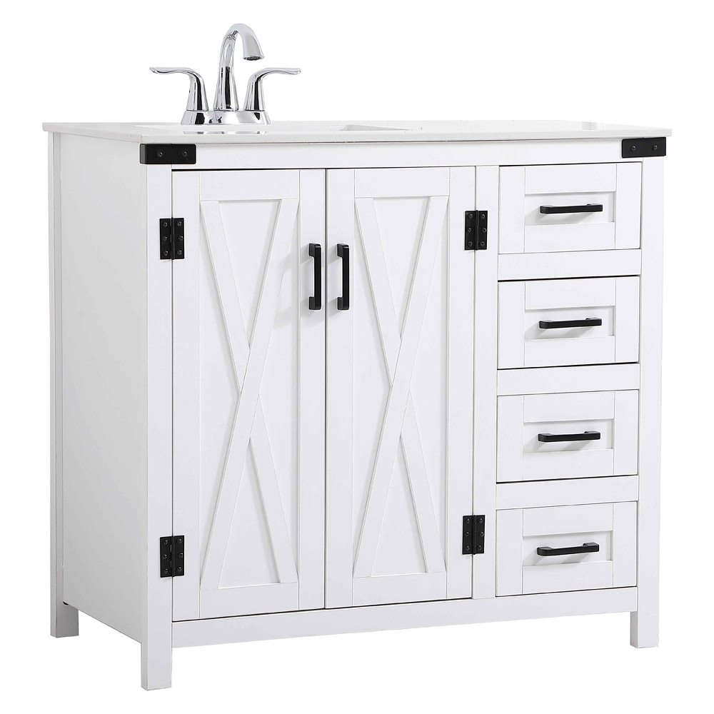 Elegant Bathroom Vanity - White (VF90236WH)