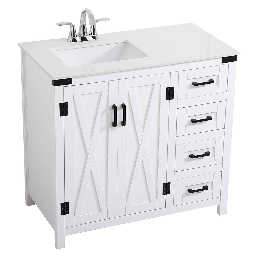 Elegant Bathroom Vanity - White (VF90236WH)