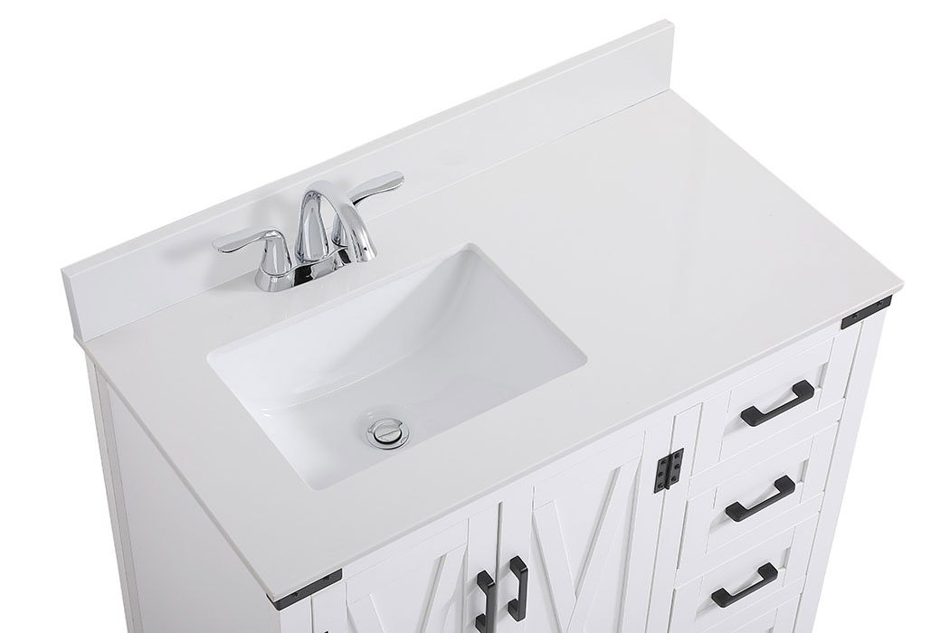 Elegant Bathroom Vanity - White (VF90236WH-BS)