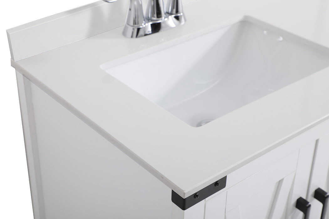 Elegant Bathroom Vanity - White (VF90236WH-BS)