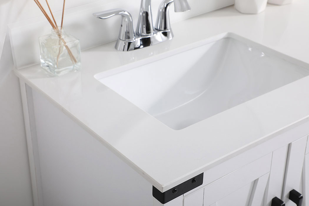 Elegant Bathroom Vanity - White (VF90236WH-BS)