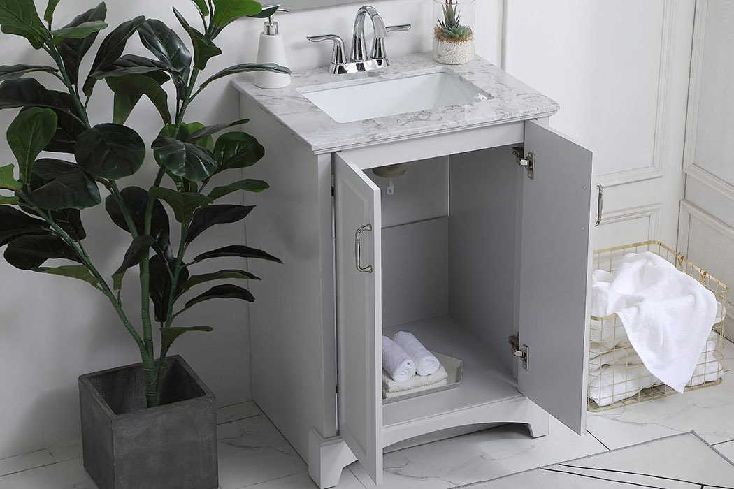 Elegant Bathroom Vanity - Gray, L 24" (VF90624GR)