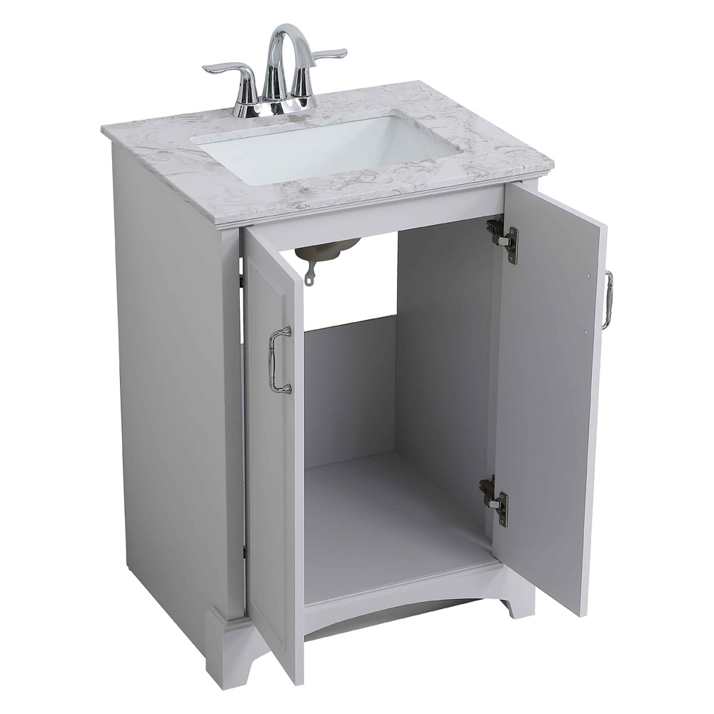 Elegant Bathroom Vanity - Gray, L 24" (VF90624GR)