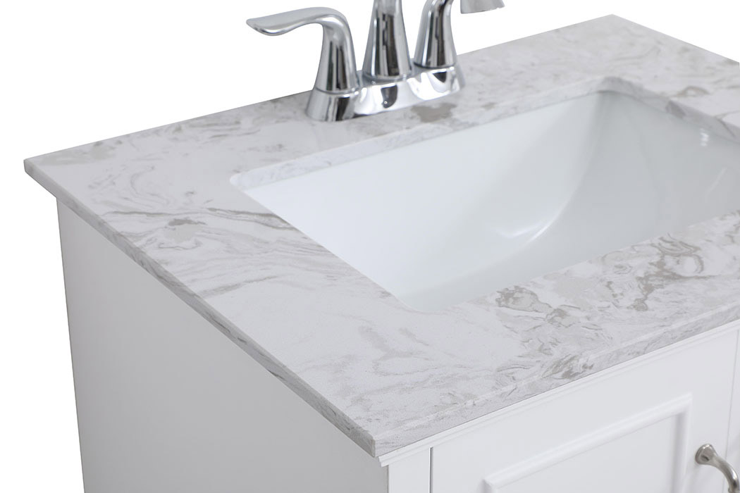 Elegant Bathroom Vanity - White, L 24" (VF90624WH)