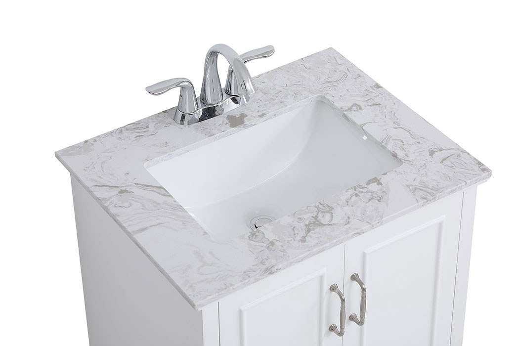 Elegant Bathroom Vanity - White, L 24" (VF90624WH)