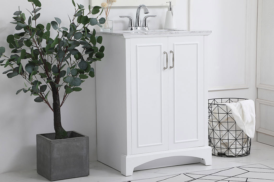 Elegant Bathroom Vanity - White, L 24" (VF90624WH)