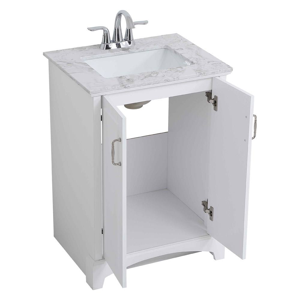 Elegant Bathroom Vanity - White, L 24" (VF90624WH)