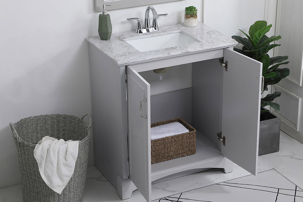 Elegant Bathroom Vanity - Gray, L 30" (VF90630GR)