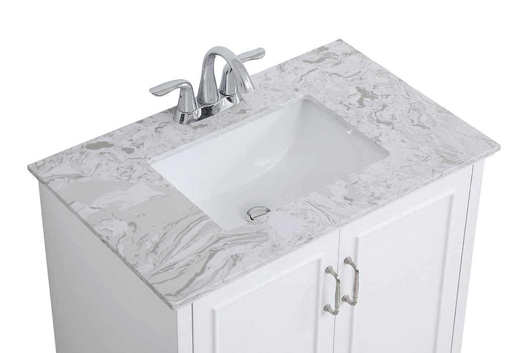 Elegant Bathroom Vanity - White, L 30" (VF90630WH)