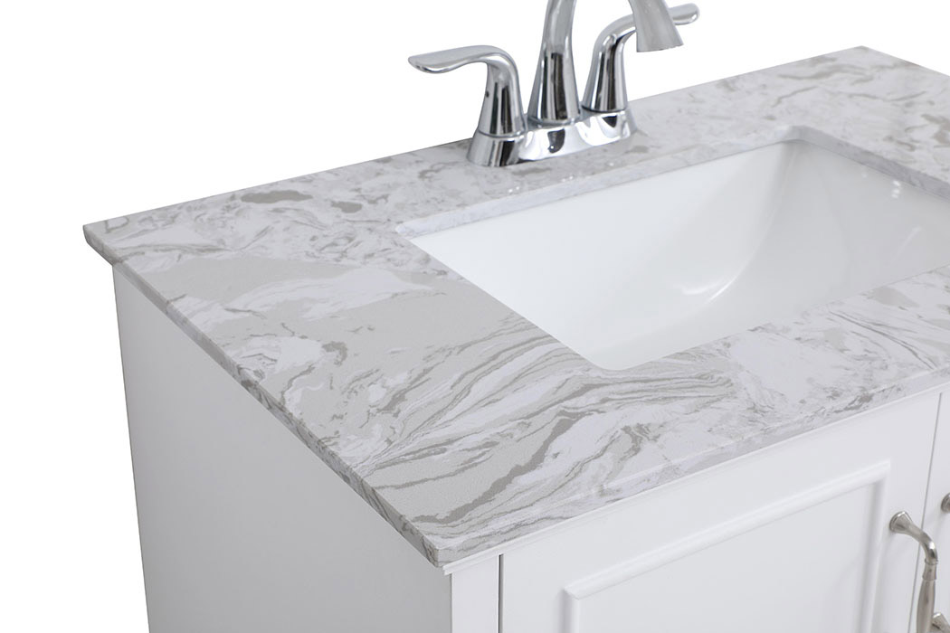 Elegant Bathroom Vanity - White, L 30" (VF90630WH)