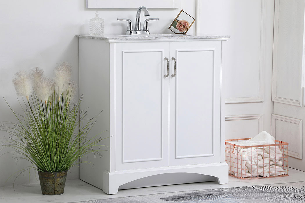 Elegant Bathroom Vanity - White, L 30" (VF90630WH)