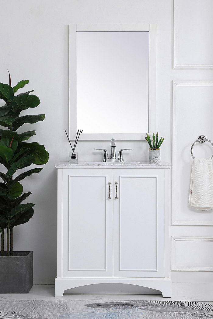 Elegant Bathroom Vanity - White, L 30" (VF90630WH)