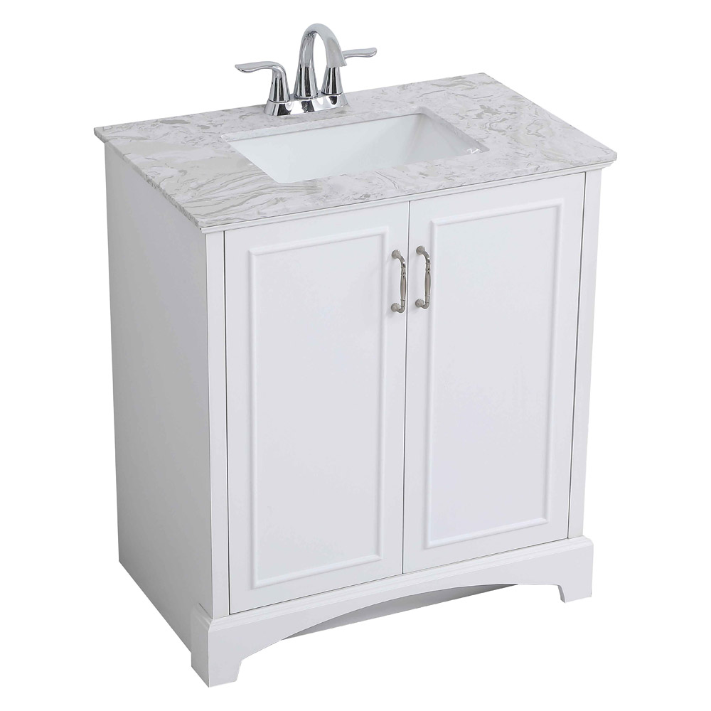 Elegant Bathroom Vanity - White, L 30" (VF90630WH)