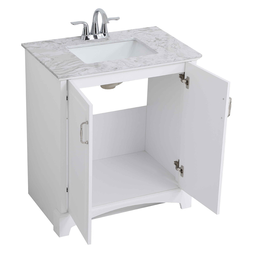 Elegant Bathroom Vanity - White, L 30" (VF90630WH)