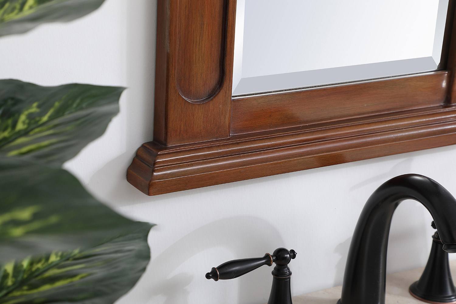 Elegant Wall Mirror - Teak, L 18" (VM11828TK)