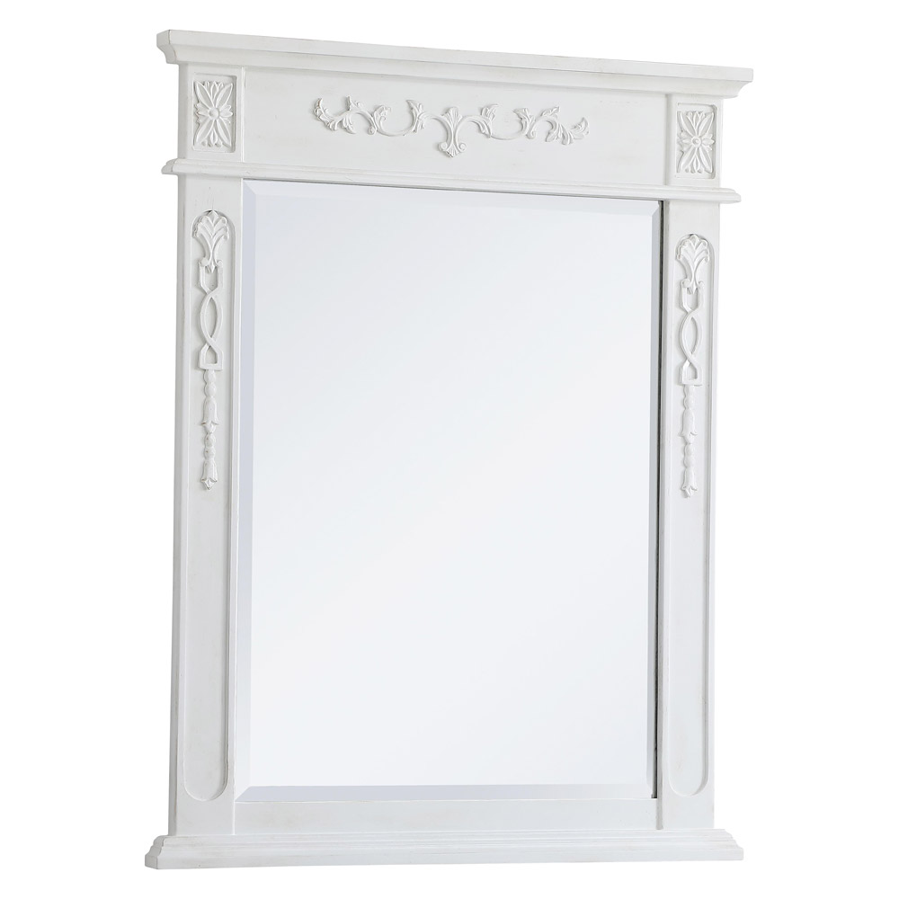 Elegant Wall Mirror - Antique White, L 28" (VM12836AW)