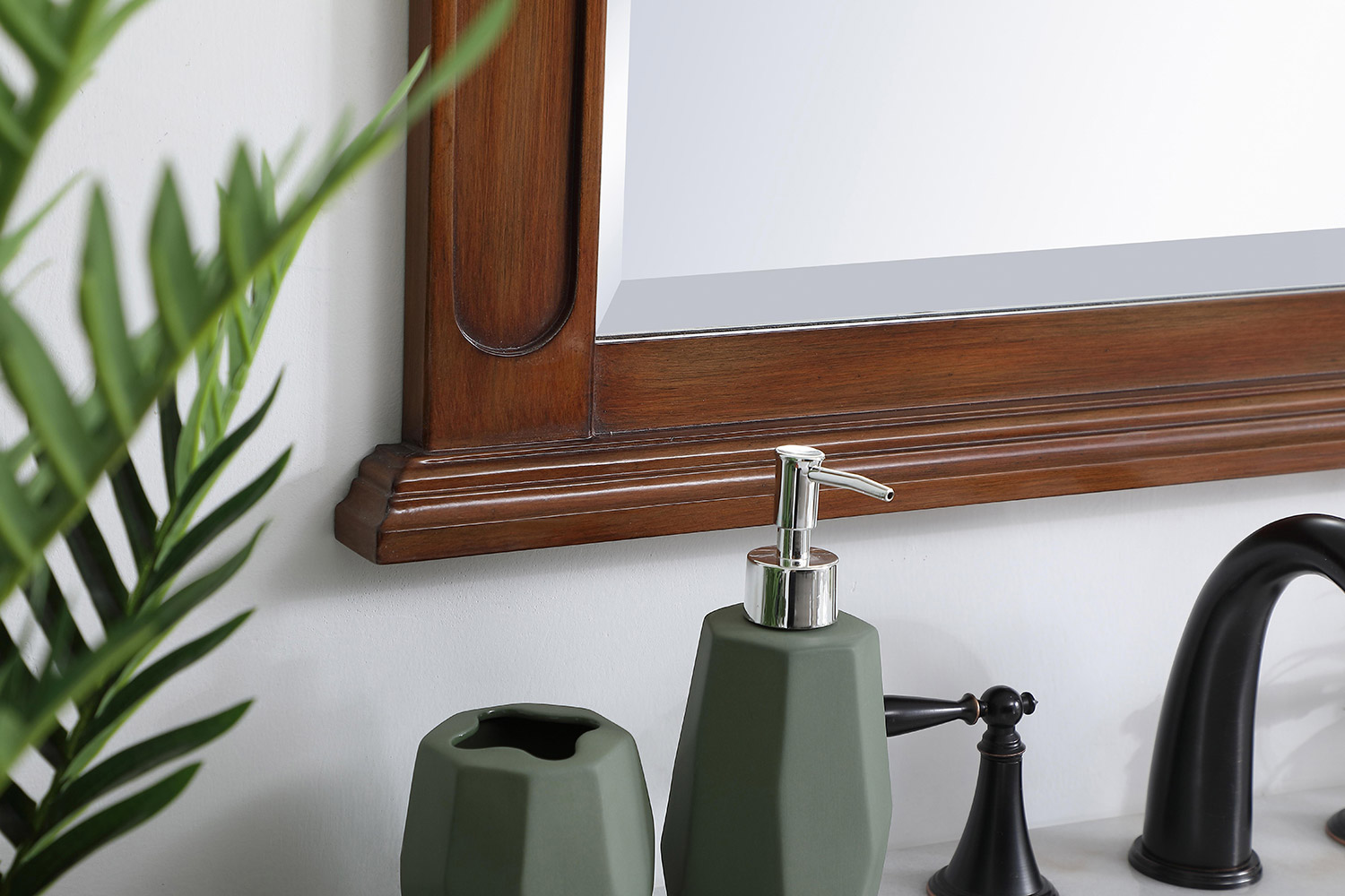 Elegant Wall Mirror - Teak, L 28" (VM12836TK)