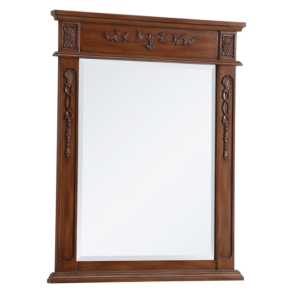 Elegant Wall Mirror - Teak, L 28" (VM12836TK)