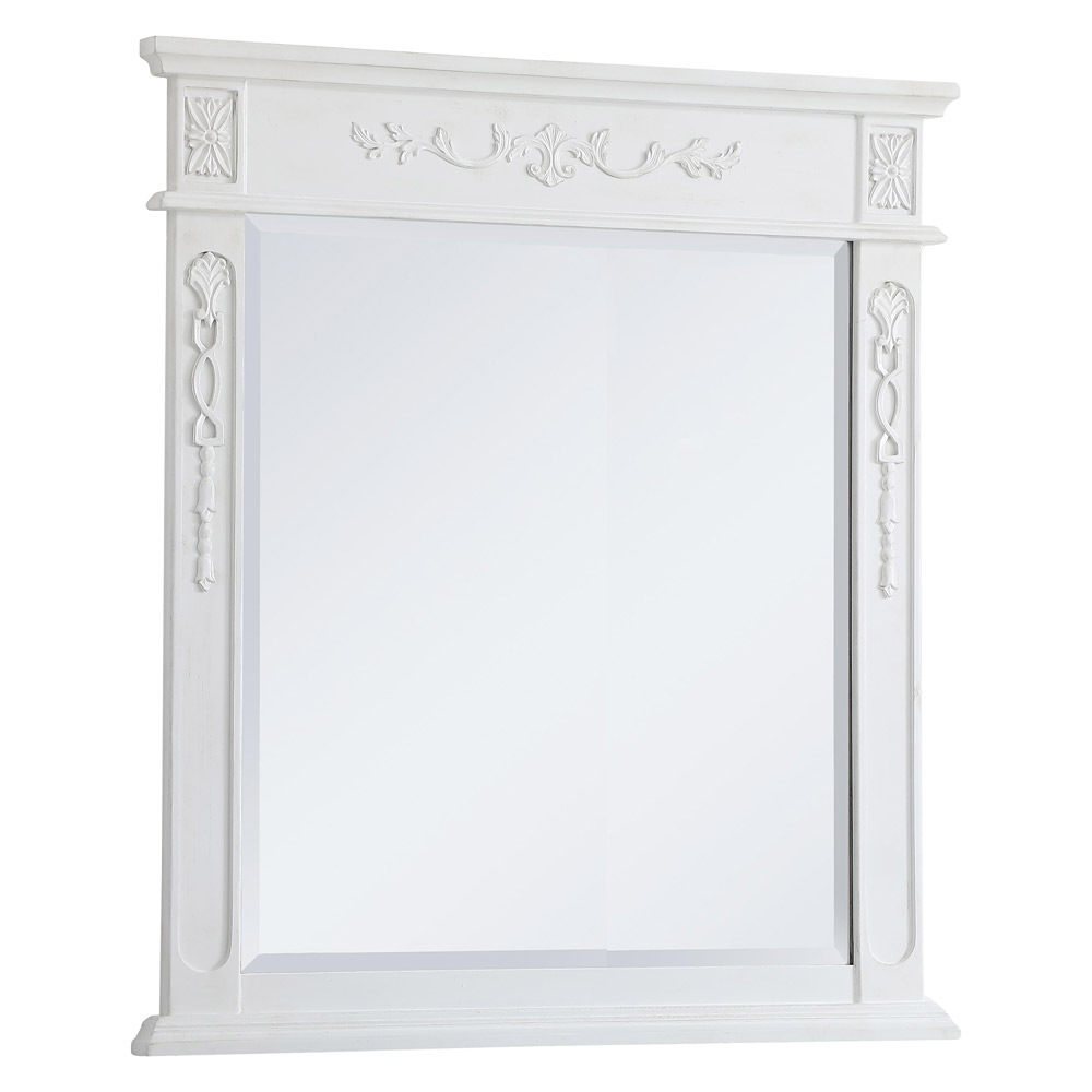 Elegant Wall Mirror - Antique White, L 32" (VM13236AW)