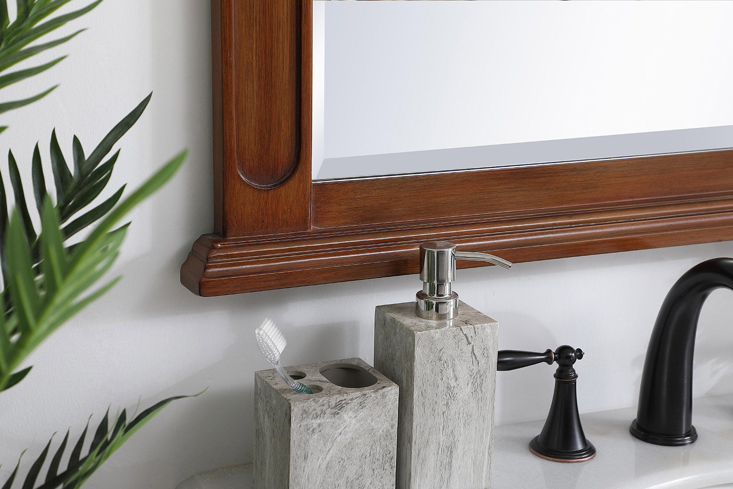 Elegant Wall Mirror - Teak, L 32" (VM13236TK)