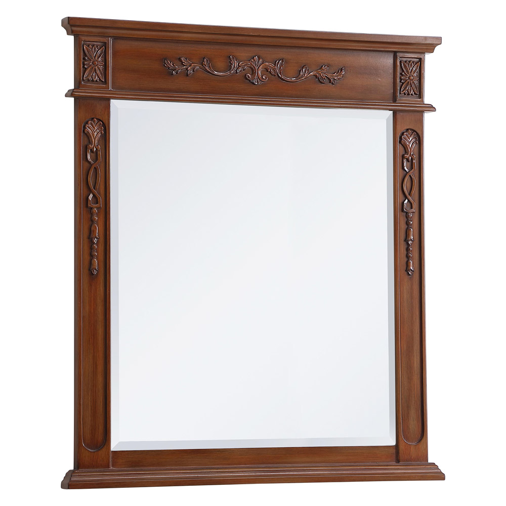 Elegant Wall Mirror - Teak, L 32" (VM13236TK)