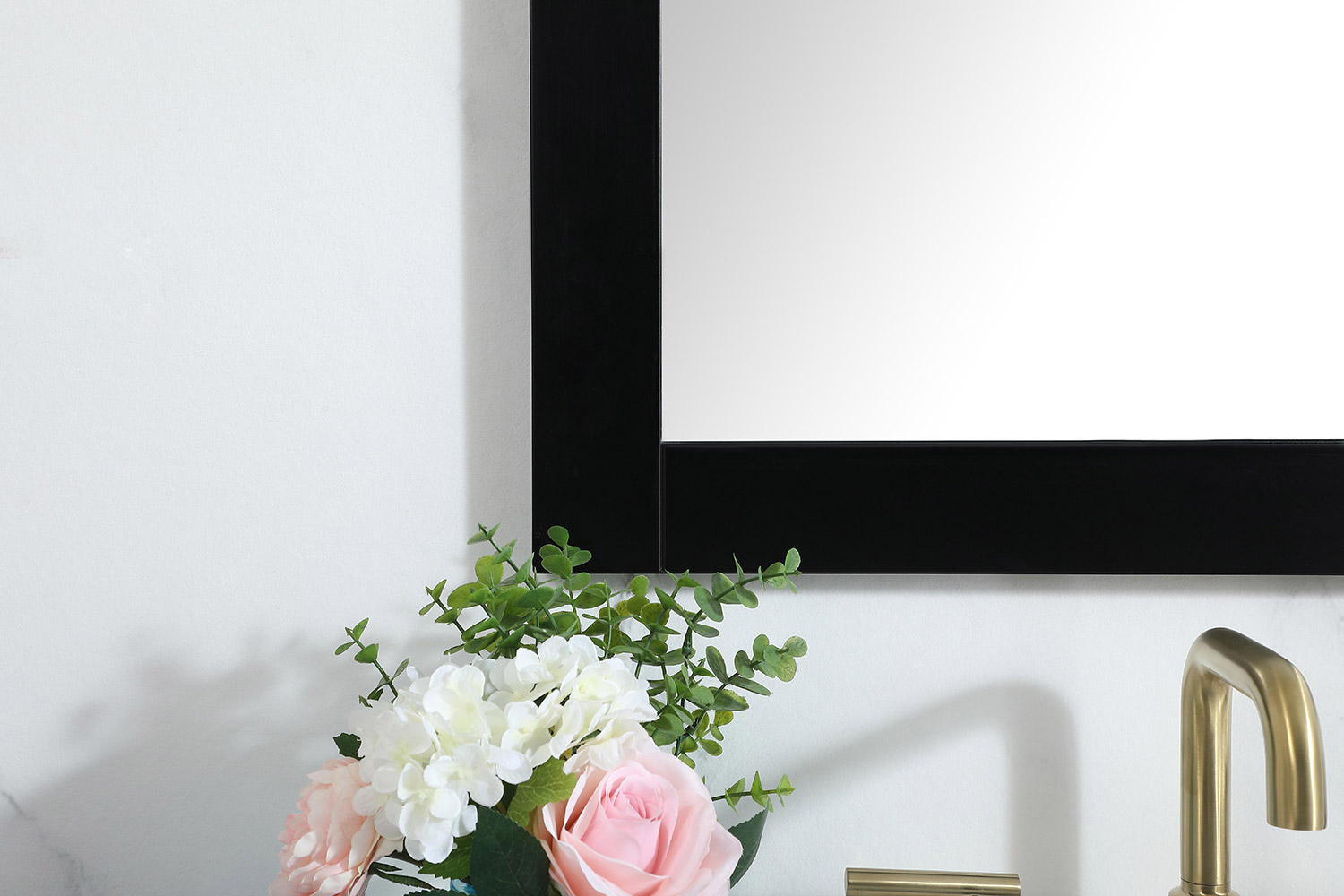 Elegant Wall Mirror - Black, D 24", H 36" (VM22436BK)